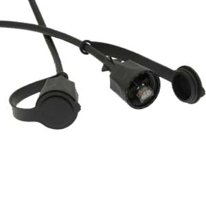 200Ft Cat.6 FTP Industrial Outdoor Patch Cable w/Dust Cap Black