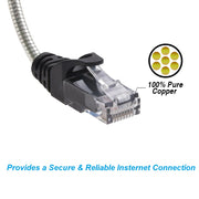 3FT CAT.6A Patch Cable Armored Anti-Rodent Slim 28AWG