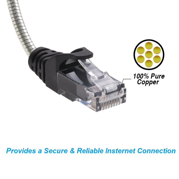 3FT CAT.6A Patch Cable Armored Anti-Rodent Slim 28AWG