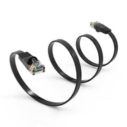 25Ft Cat6 Flat Ethernet Network Cable Black
