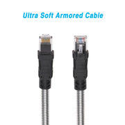 100FT CAT.6A Patch Cable Armored Anti-Rodent 24AWG
