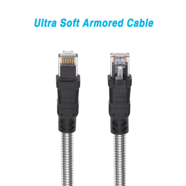 7FT CAT.6A Patch Cable Armored Anti-Rodent 24AWG