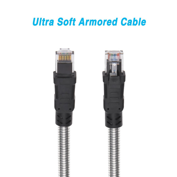 65FT CAT.6A Patch Cable Armored Anti-Rodent 24AWG