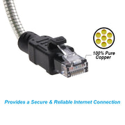 65FT CAT.6A Patch Cable Armored Anti-Rodent 24AWG