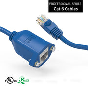 6Ft Panel-Mount Cat.6 Ethernet Cable Blue