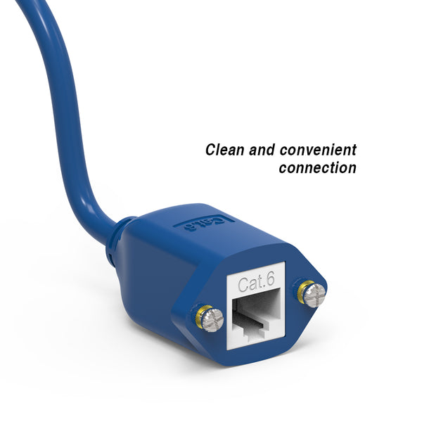 4Ft Panel-Mount Cat.6 Ethernet Cable Blue