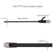 6Ft Cat6 U/FTP Flat Ethernet Network Cable Black 30AWG