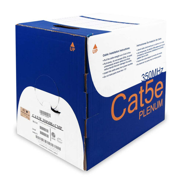 1000Ft Cat.5E Solid Cable Plenum Black, UL/ETL/CSA