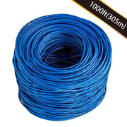 1000ft Cat.5e UTP 24AWG Solid CMR Bulk Cable Blue, UL Listed