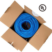 1000ft Cat.5e UTP 24AWG Solid CMR Bulk Cable Blue, UL Listed