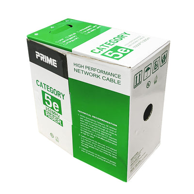 1000ft Cat.5e UTP 24AWG Solid CMR Bulk Cable Green, UL Listed