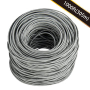 1000ft Cat.5e UTP 24AWG Solid CMR Bulk Cable Gray, UL Listed