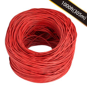 1000ft Cat.5e UTP 24AWG Solid CMR Bulk Cable Red, UL Listed