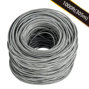 1000ft Cat.6 UTP 23AWG Solid CMR Bulk Cable Gray, UL Listed