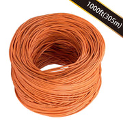 1000ft Cat.6 UTP 23AWG Solid CMR Bulk Cable Orange, UL Listed