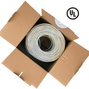 1000ft Cat.6 UTP 23AWG Solid CMR Bulk Cable White, UL Listed