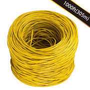 1000ft Cat.6 UTP 23AWG Solid CMR Bulk Cable Yellow, UL Listed