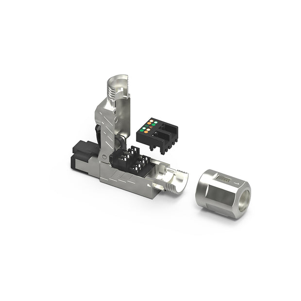 Cat.8 RJ45 Tool Less Shielded Plug (Single Piece)