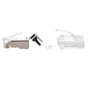 RJ45 CAT.8 Shielded Plug 50Micron 3prong with Clear Boot  (20pack)