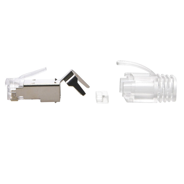 RJ45 CAT.8 Shielded Plug 50Micron 3prong with Clear Boot  (20pack)