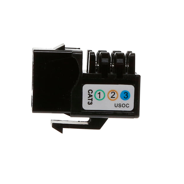 RJ11/12 (Cat.3) 110 Type Keystone Jack Black
