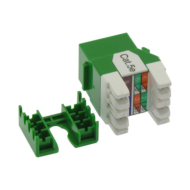 Cat.5E RJ45 110 Type 180° Keystone Jack Green