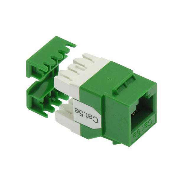 Cat.5E RJ45 110 Type 180° Keystone Jack Green
