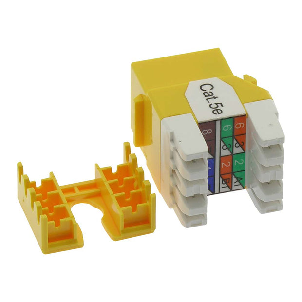 Cat.5E RJ45 110 Type 180° Keystone Jack Yellow