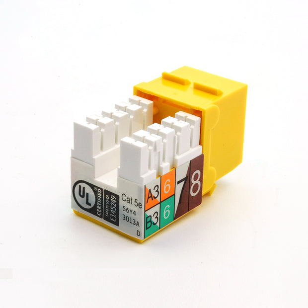 Cat.5E RJ45 110 Type Keystone Jack Yellow