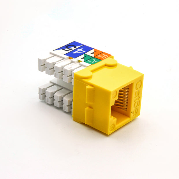 Cat.5E RJ45 110 Type Keystone Jack Yellow