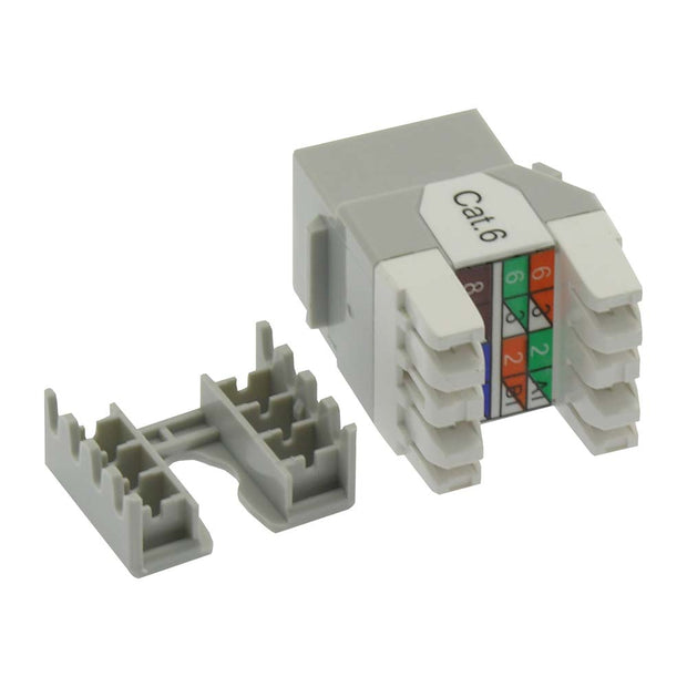 Cat.6 RJ45 110 Type 180° Keystone Jack Gray