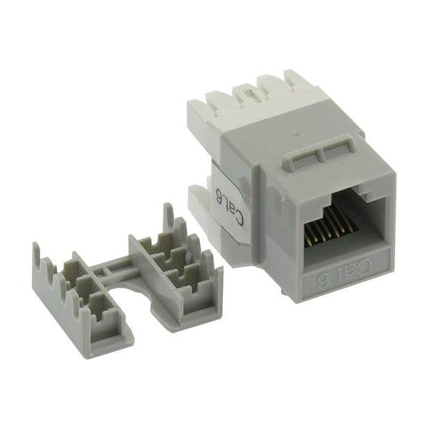 Cat.6 RJ45 110 Type 180° Keystone Jack Gray