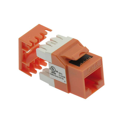 Cat.6 RJ45 110 Type 180° Keystone Jack Orange