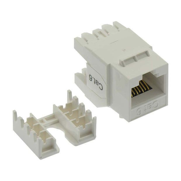 Cat.6 RJ45 110 Type 180° Keystone Jack White