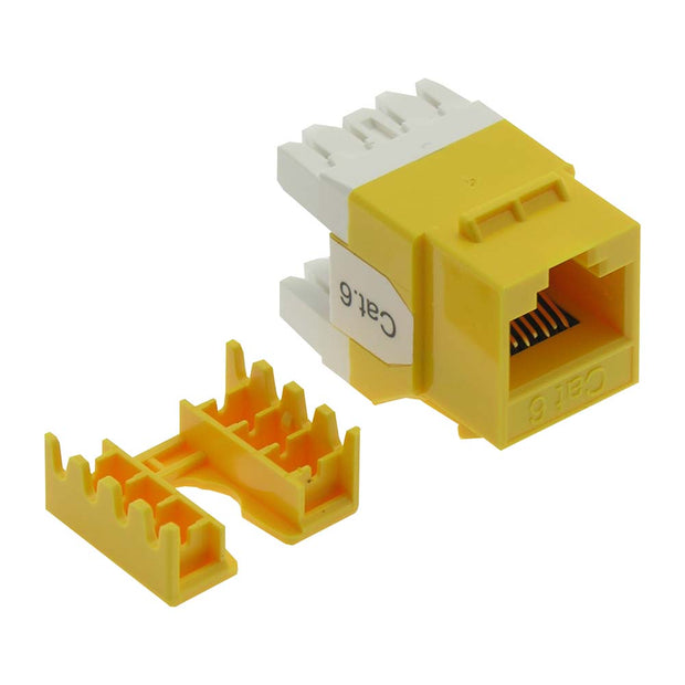 Cat.6 RJ45 110 Type 180° Keystone Jack Yellow