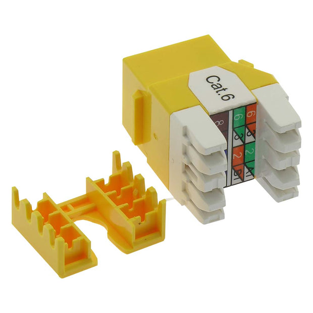 Cat.6 RJ45 110 Type 180° Keystone Jack Yellow