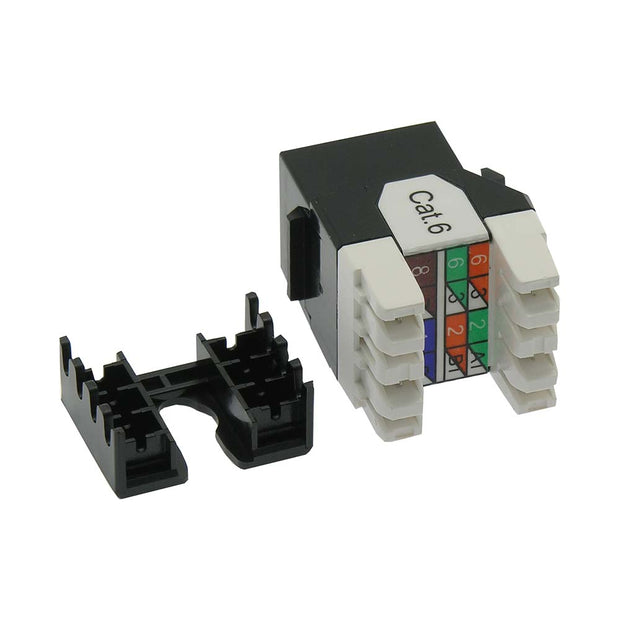 Cat.6 RJ45 110 Type 180° Keystone Jack Black