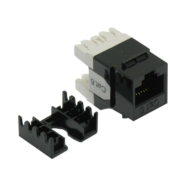 Cat.6 RJ45 110 Type 180° Keystone Jack Black