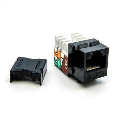 Cat.6 RJ45 110 Type Keystone Jack Black