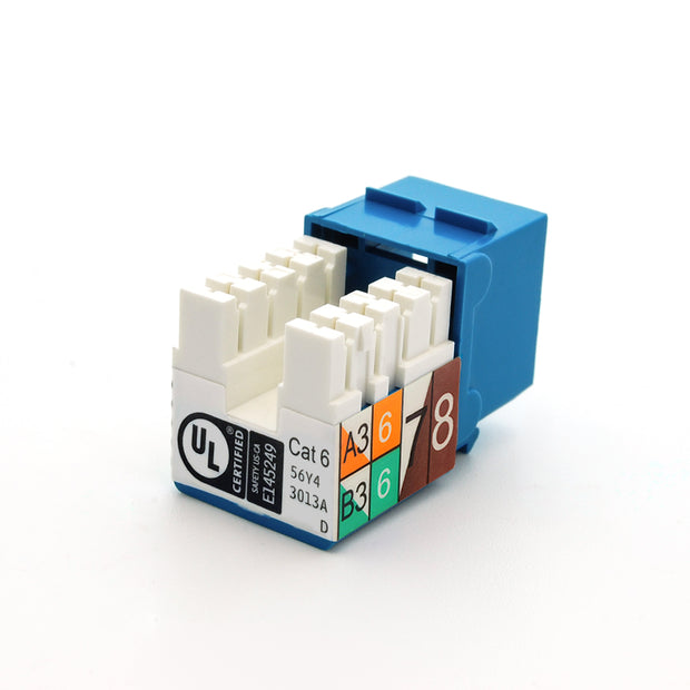 Cat.6 RJ45 110 Type Keystone Jack Blue