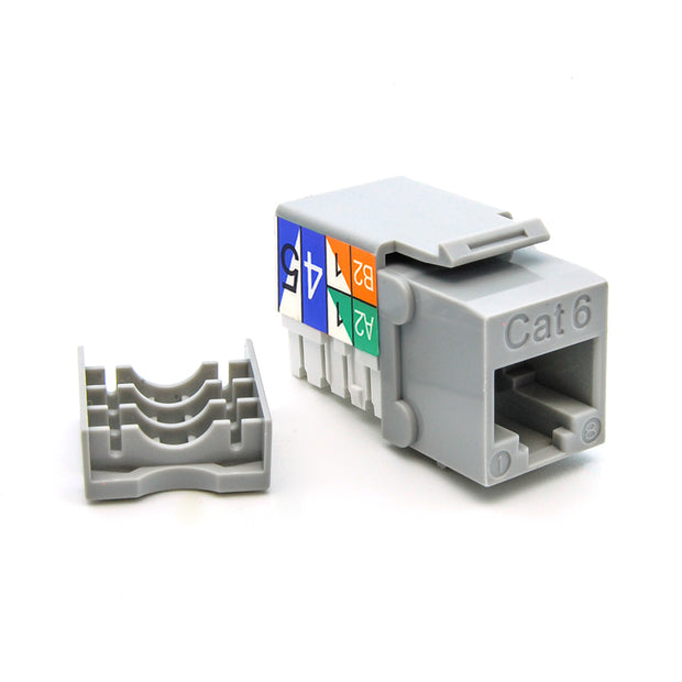 Cat.6 RJ45 110 Type Keystone Jack Gray