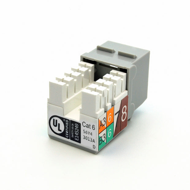 Cat.6 RJ45 110 Type Keystone Jack Gray