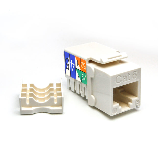 Cat.6 RJ45 110 Type Keystone Jack White