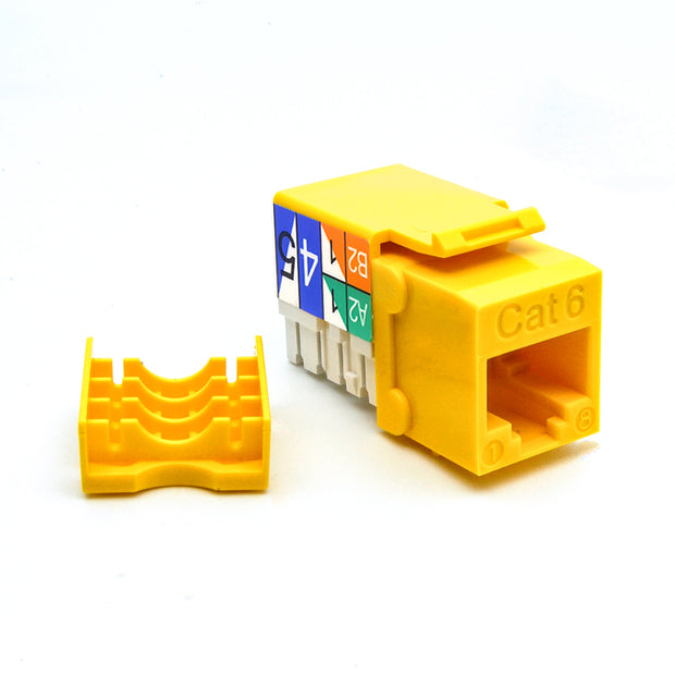 Cat.6 RJ45 110 Type Keystone Jack Yellow