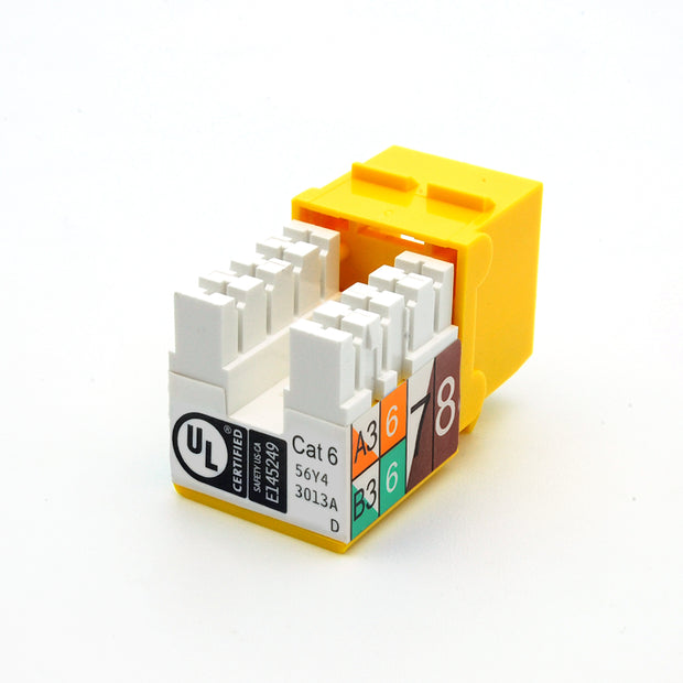 Cat.6 RJ45 110 Type Keystone Jack Yellow