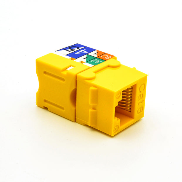 Cat.6 RJ45 110 Type Keystone Jack Yellow