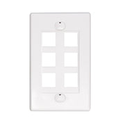 6Port Keystone Wallplate White Decora Type
