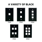 1Port Keystone Wallplate Black Smooth Face