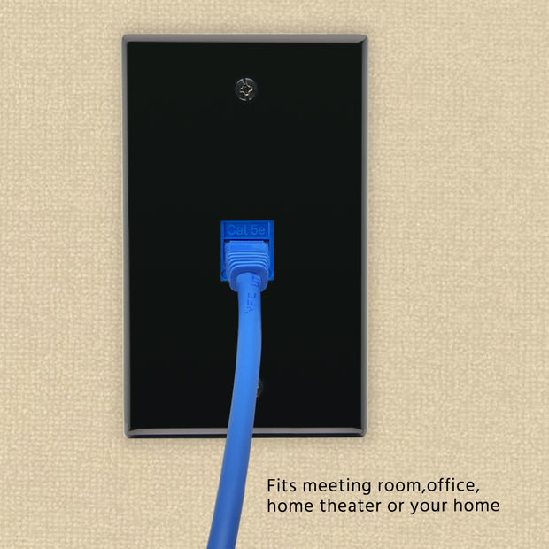1Port Keystone Wallplate Black Smooth Face