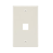 1Port Keystone Wallplate White Smooth Face